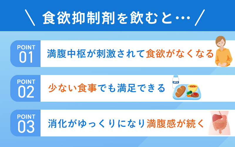 食欲抑制剤とは？3つの効果で食欲がなくなる