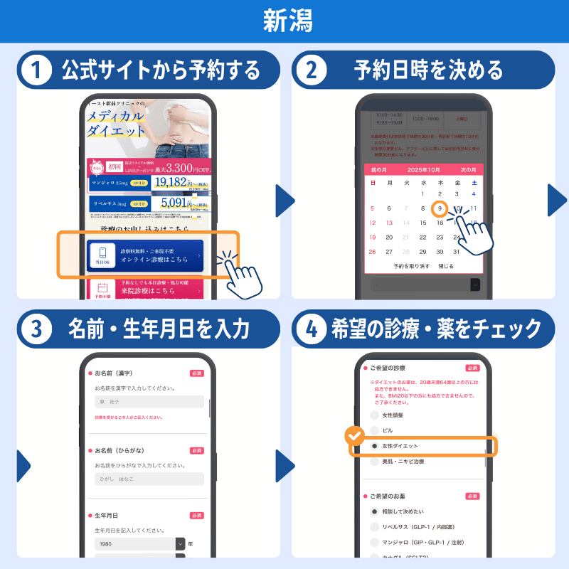 オンライン処方　予約　新潟
