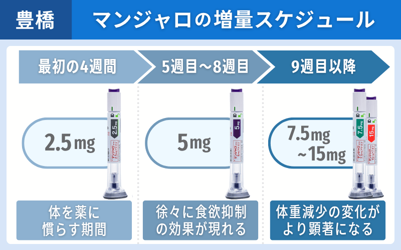 マンジャロ　増量スケジュール　豊橋