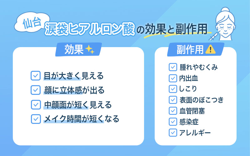 涙袋ヒアルロン酸 効果と副作用 仙台